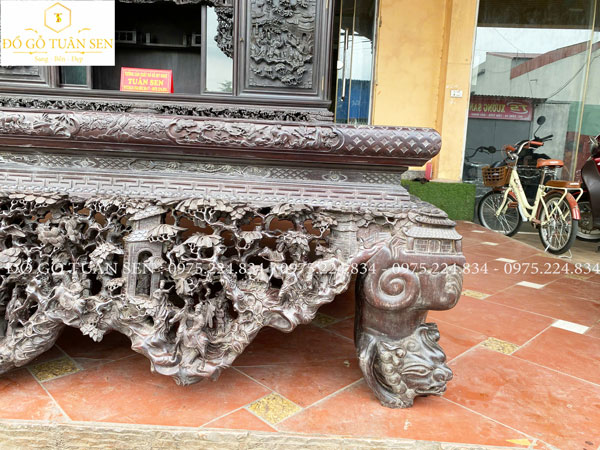 Hình ảnh bộ sập đục tích gỗ gụ hàng đục tay